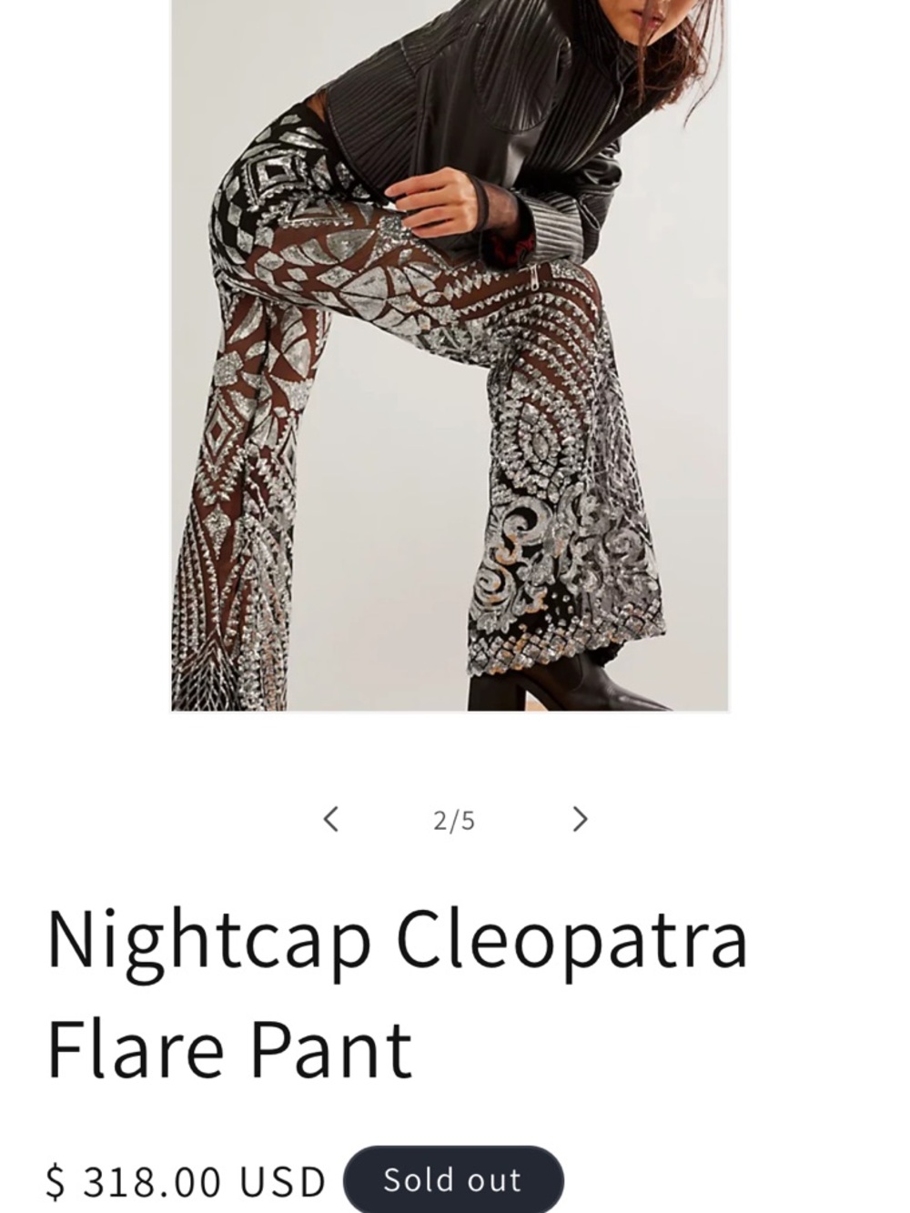 Nightcap Black & Silver cleopatra pants sold out online - Picture 7 of 10